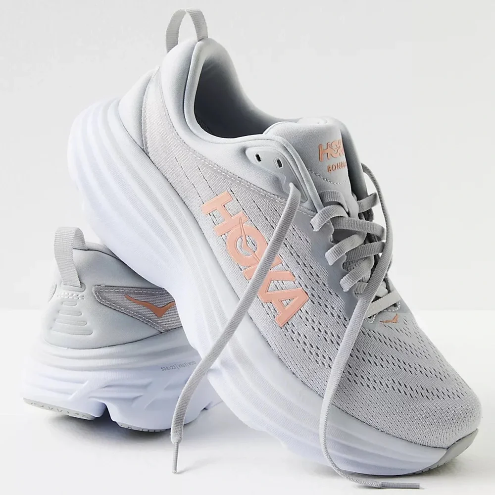 HOKA Bondi 8 Sneakers in Harbor Mist / Lunar Rock